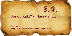 Borovnyák Hermész névjegykártya